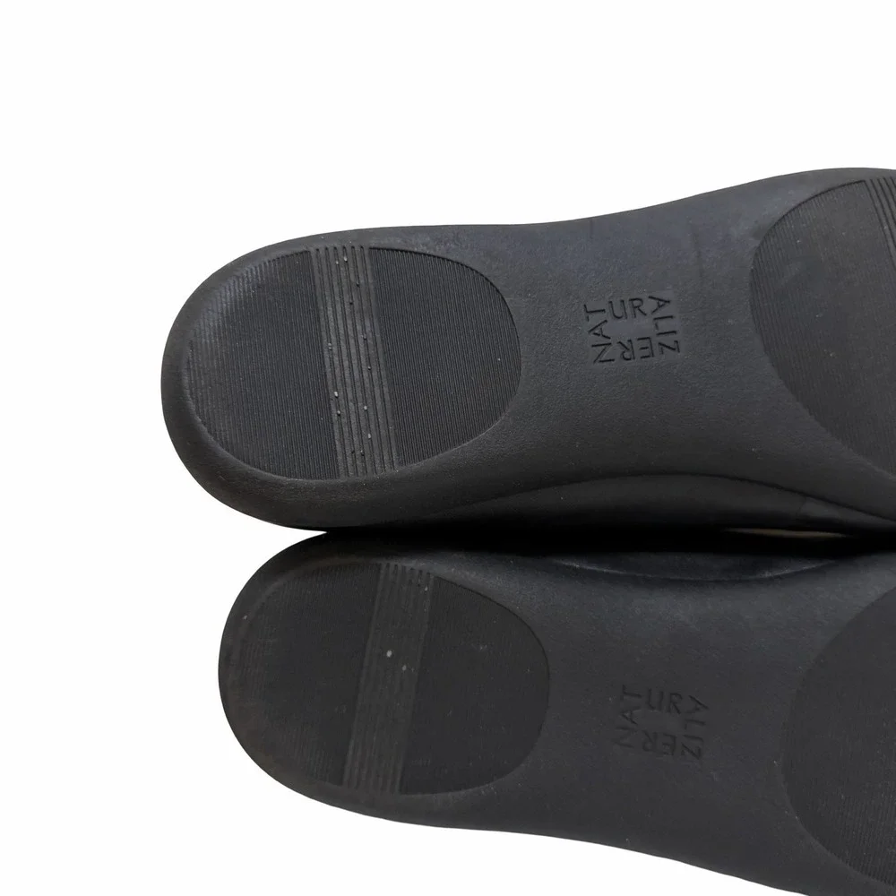Naturalizer Smooth Leather Flexy Flats Womens US 10 Black Classic Comfort Shoes